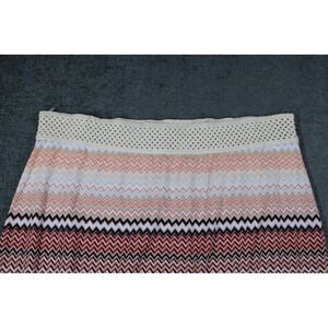 Boutique Plus Womens 3X Maxi Skirt Multicolor Chevron Zigzag Crochet Waist 0826
